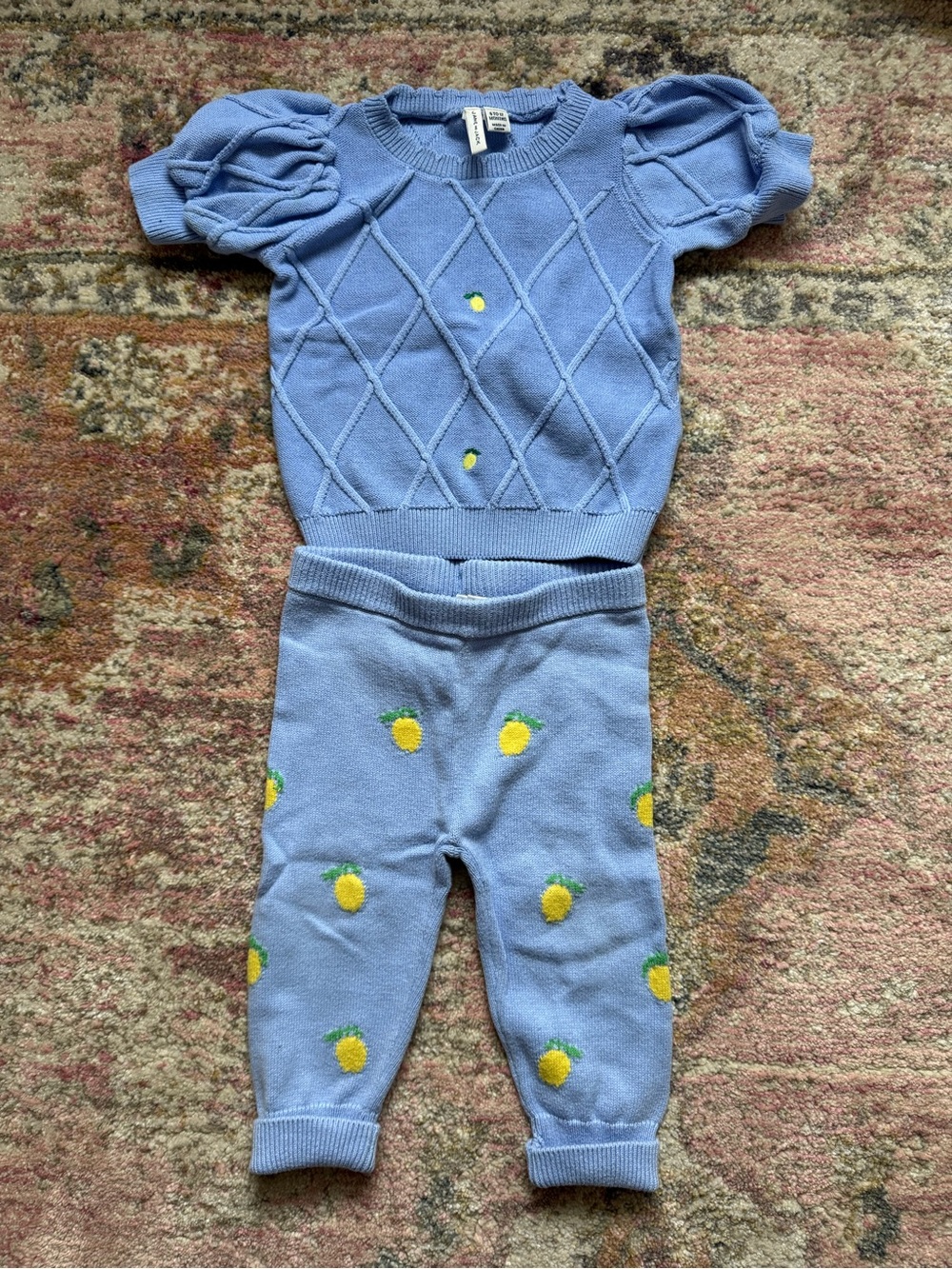 Janie and Jack lemon sweater outfit